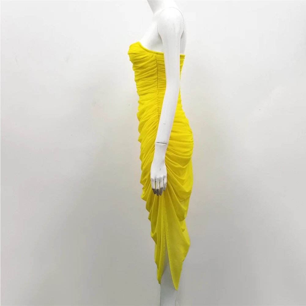 Yellow Rouched Dress - Picture 3 of 3